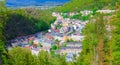 Karlovy Vary city aerial panoramic view Royalty Free Stock Photo