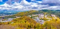 Karlovy Vary city aerial panoramic view Royalty Free Stock Photo