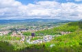 Karlovy Vary city aerial panoramic view Royalty Free Stock Photo