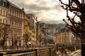 Oldtown Karlovy Vary winter morning walk