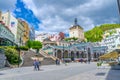 Karlovy Vary Carlsbad historical city centre Royalty Free Stock Photo