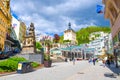 Karlovy Vary, Czech Republic, May 10, 2019: The Market Colonnade Trzni kolonada Royalty Free Stock Photo