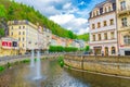Karlovy Vary Carlsbad historical city centre Royalty Free Stock Photo