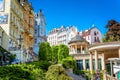 KARLOVY VARY, CZECH REPUBLIC - MAY 26, 2017: Zamecke lazne in th Royalty Free Stock Photo