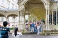 Snake mineral water pavilion in spa town Karlovy Vary, West Bohemia, Czech republic. Royalty Free Stock Photo