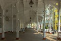 Karlovy Vary, Czech Republic-September 12, 2020. View of Mill Colonnade in Czech famous spa city.Romantic architecture of Bohemia Royalty Free Stock Photo