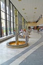 KARLOVY VARY, CZECH REPUBLIC. View of gallery of of mineral sources `Geyzernaya colonnade` Royalty Free Stock Photo