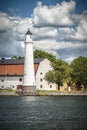 Karlskrona Stumholmen White Lighthouse Royalty Free Stock Photo