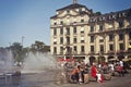 Karlsplatz-Stachus and the fountain in summer