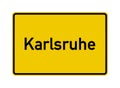 Karlsruhe city limits road sign in Germany