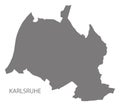 Karlsruhe city map grey illustration silhouette shape