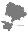 Karlsruhe county map of Baden Wuerttemberg Germany