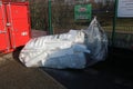 Karlsruhe, Germany, January 19th 2019, Big plastic bag that contains pieces of polystyren packaging