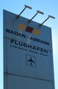 Karlsruhe, June 30th 2018, Sign to Baden-Baden Airport Baden Airpark Royalty Free Stock Photo