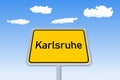 Karlsruhe road sign in Germany