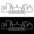 Karlsruhe skyline. Linear style.