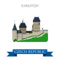 Karlstejn Castle Czech Republic flat vector attraction landmark