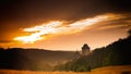 Karlstejn Castle At Sunset Royalty Free Stock Photo