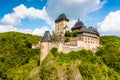 Karlstejn Castle surrounded by hills and forests. Central Bohemia, Czech Republic Royalty Free Stock Photo