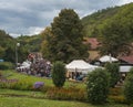 Karlstejn, Czech republic, September 28, 2019: : Traditional vine grape harvest celebration parade in village Karlstejn