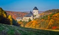 Karlstejn gothic castle near Prague, the most famous castle in Czech Republic