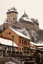 Karlstejn in winter, Czech Republic Royalty Free Stock Photo