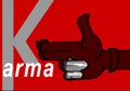 Karma concept: finger gun to mimic a handgun