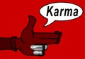 Karma concept: finger gun to mimic a handgun