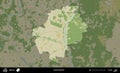 Karma District highlighted, Belarus. Topographic Humanitarian Royalty Free Stock Photo