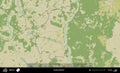 Karma District outlined, Belarus. Topographic Humanitarian Royalty Free Stock Photo