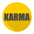 Karma icon with long shadow