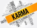 Karma word cloud collage, religion concept background Royalty Free Stock Photo