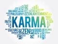 Karma word cloud collage, religion concept background