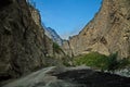 Karmadon Gorge in the mountains of North Ossetia. Royalty Free Stock Photo