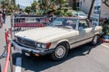 Old sports Mercedes cabriolet at an exhibition of old cars in the Karmiel city