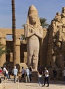 Karnak Temple, complex of Amun-Re. Statues of Ramses II and Nefertiti