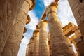 Karnak Temple in Luxor, Egypt. The Karnak Temple Complex, commonly known as Karnak, comprises a vast mix of ancient temples, Royalty Free Stock Photo