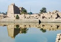 Karnak Temple ruins from the sacred lake, Luxor Royalty Free Stock Photo