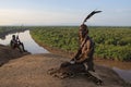 Woman with traditional clothes and jewelry.Ethiopia, Omo Valley