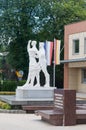 Monument of Karolinka and Karliczek on the square in Gogolin, Upper Silesia