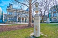 The bust of Karoly Kisfaludy in front of Charles Palace, Museum Garden, Budapest, Hungary