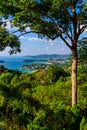 Karon View Point - View of Karon Beach, Kata Beach and Kata Noi in Phuket, Thailand. Landscape scenery of tropical and paradise Royalty Free Stock Photo