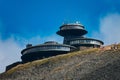 High Mountain Meteorological Observatory building at the peak of Snezka Royalty Free Stock Photo