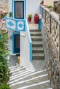 Steep and narrow alleys in Olymbos village