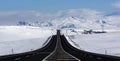 Kars snowy road Royalty Free Stock Photo