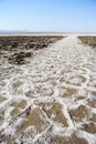 Salt flat in central desert of Iran. Royalty Free Stock Photo