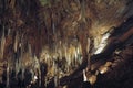 Karst cave with stalactites and stalagmites in Luray Caverns. Luray, Virginia