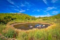 Karst desert water oasis on Dugi Otok island