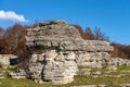 Karst Erosion Formations Lessinia Italy - Limestone Monolith Royalty Free Stock Photo