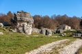 Karst Formations Lessinia Italy - Limestone Monoliths Royalty Free Stock Photo